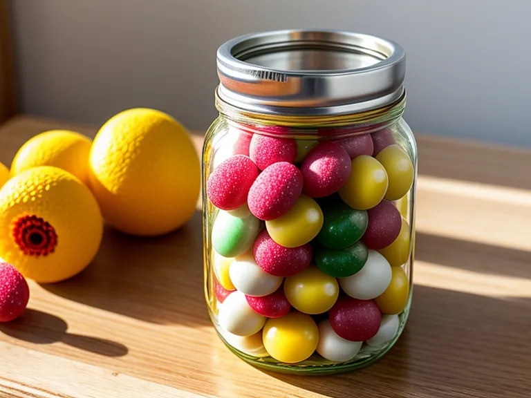 High quality probiotic gummies and capsules in a jar on a teacher's desk.