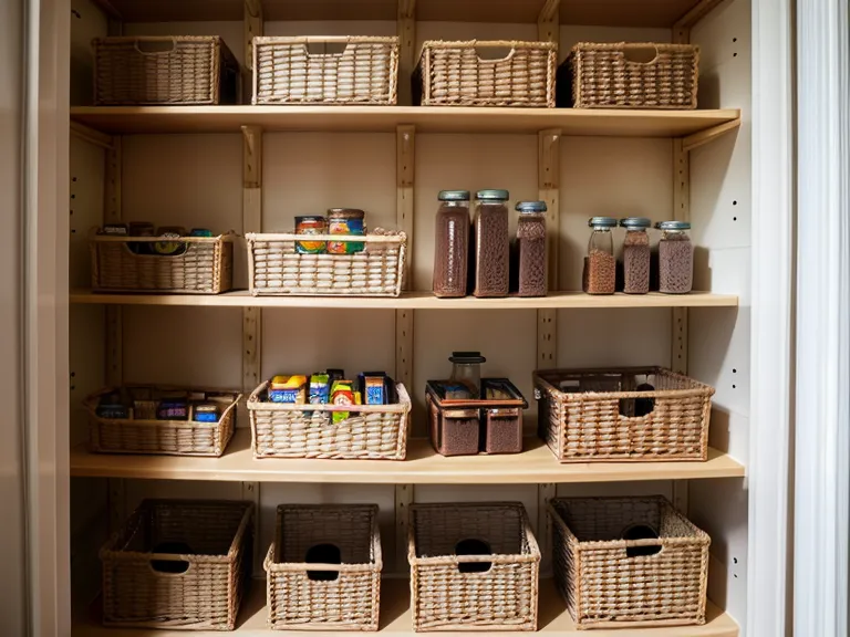 Organized pantry shelf with various supplement bottles and wellness items.