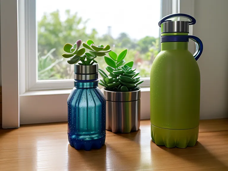 A marked water bottle on a classroom shelf for hydration tracking